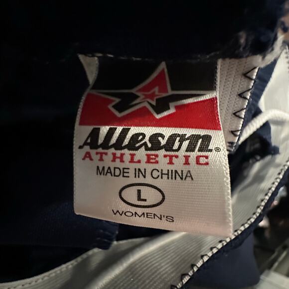 Alleson Athletic Navy Blue Softball Pants Pants Women L Large White Side Stripe - Picture 8 of 11